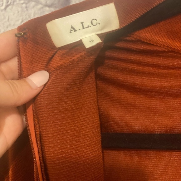 A.l.c. Marcel Ruched Velvet Mini Dress in Sumac Rust Burnt Orange 12 - Picture 9 of 15